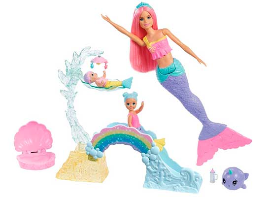 Barbie Dreamtopia Muñeca Sirena con Bebés y Accesorios